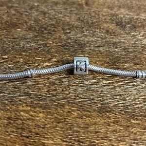 Pandora Retired Alphabet Letter “K” Initial Block Charm